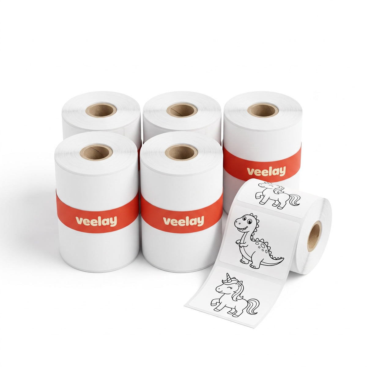 6 Veelay sticker paper refill rolls